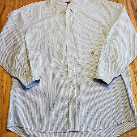 TOMMY HILFIGER BLUE PIN STRIPE SIZE LARGE - Picture 5 of 8